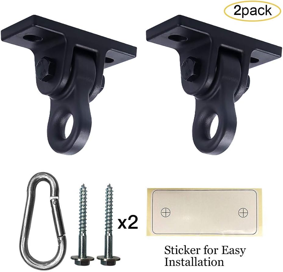 ABUSA Heavy Duty Black Swing Hangers Screws Bolts Included Over 5000 lb Capacity Playground Porch Yoga Seat Trapeze Wooden Sets Indoor Outdoor 2 Pack: Toys & Games