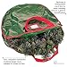 ZOBER Christmas Wreath Storage Container - 30 Inch Wreath Bag for Artificial Wreaths - Dual Zippered Wreath Storage W/Strong, Durable Handles - Green