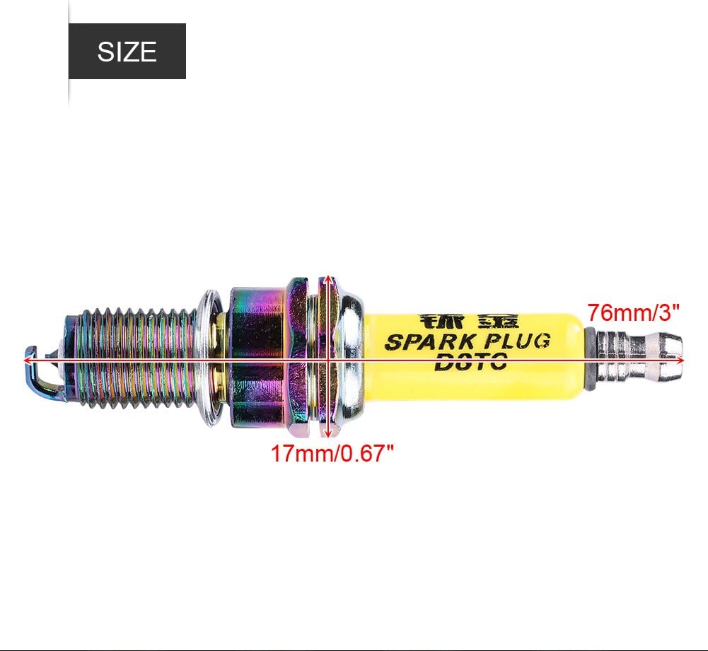 Qiilu 4Pcs D8TC Spark Plugs for Motorcycle Scooter ATV Dirt Bike - Image 4