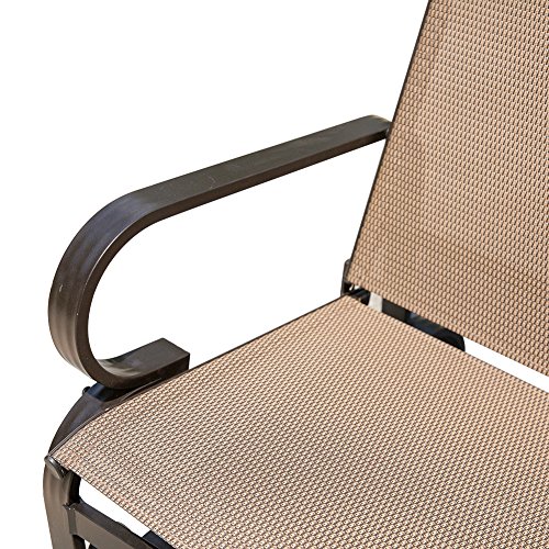 PatioPost Glider Bench Chair Outdoor 2 Person Loveseat Chair Patio Porch Swing with Rocker, Mocha