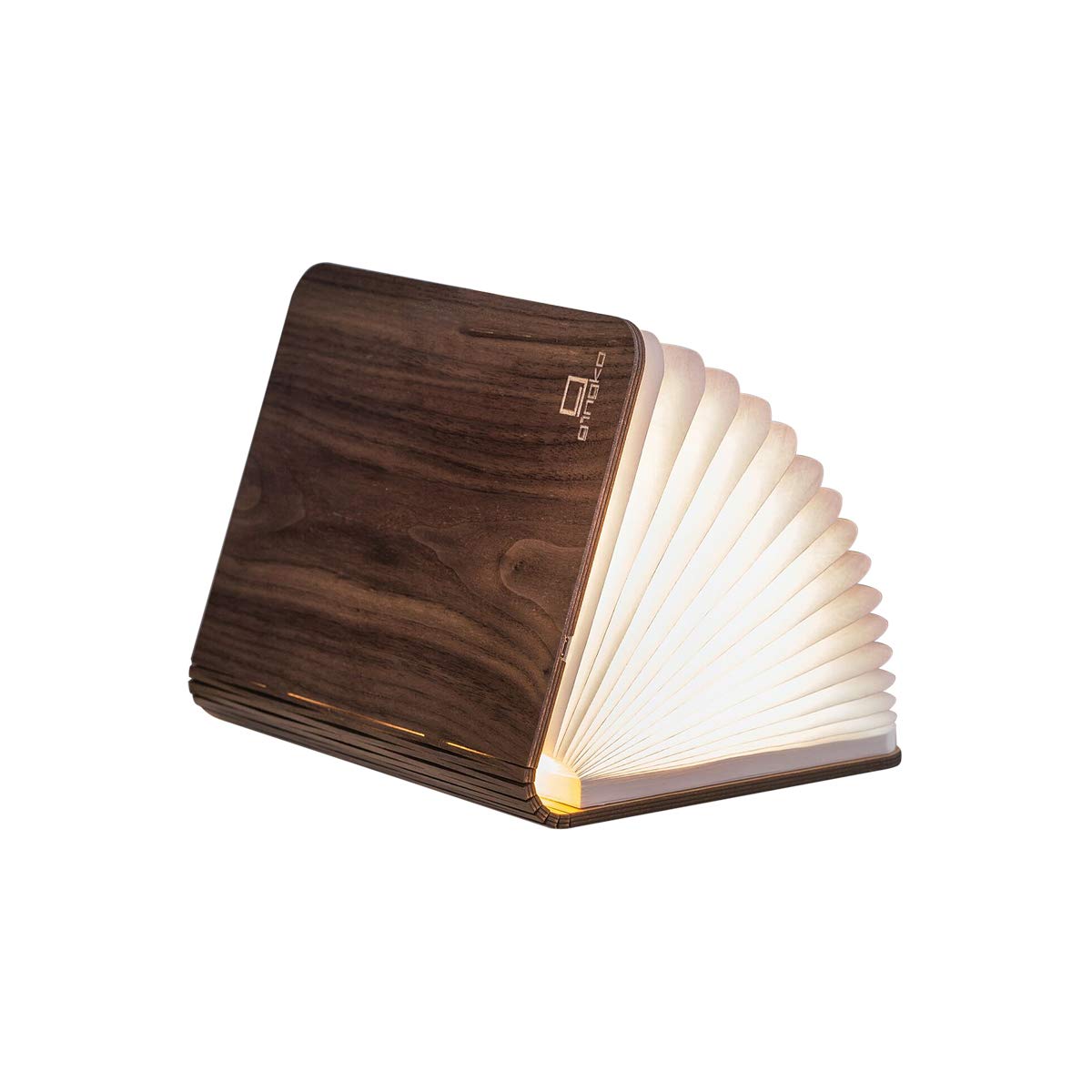 Gingko Smart Book Light (Wooden Finish) (Mini, Walnut)