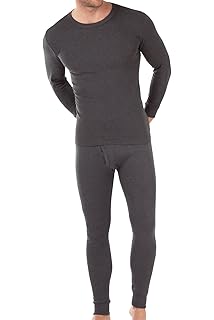 ADOME Herren Fleece Gef/&uuml;ttert Thermounterw/&auml;sche Flauschig Garnitur Winter Basic Unterw/&auml;sche Set Nachtw/&auml;sche Hemd und Hose