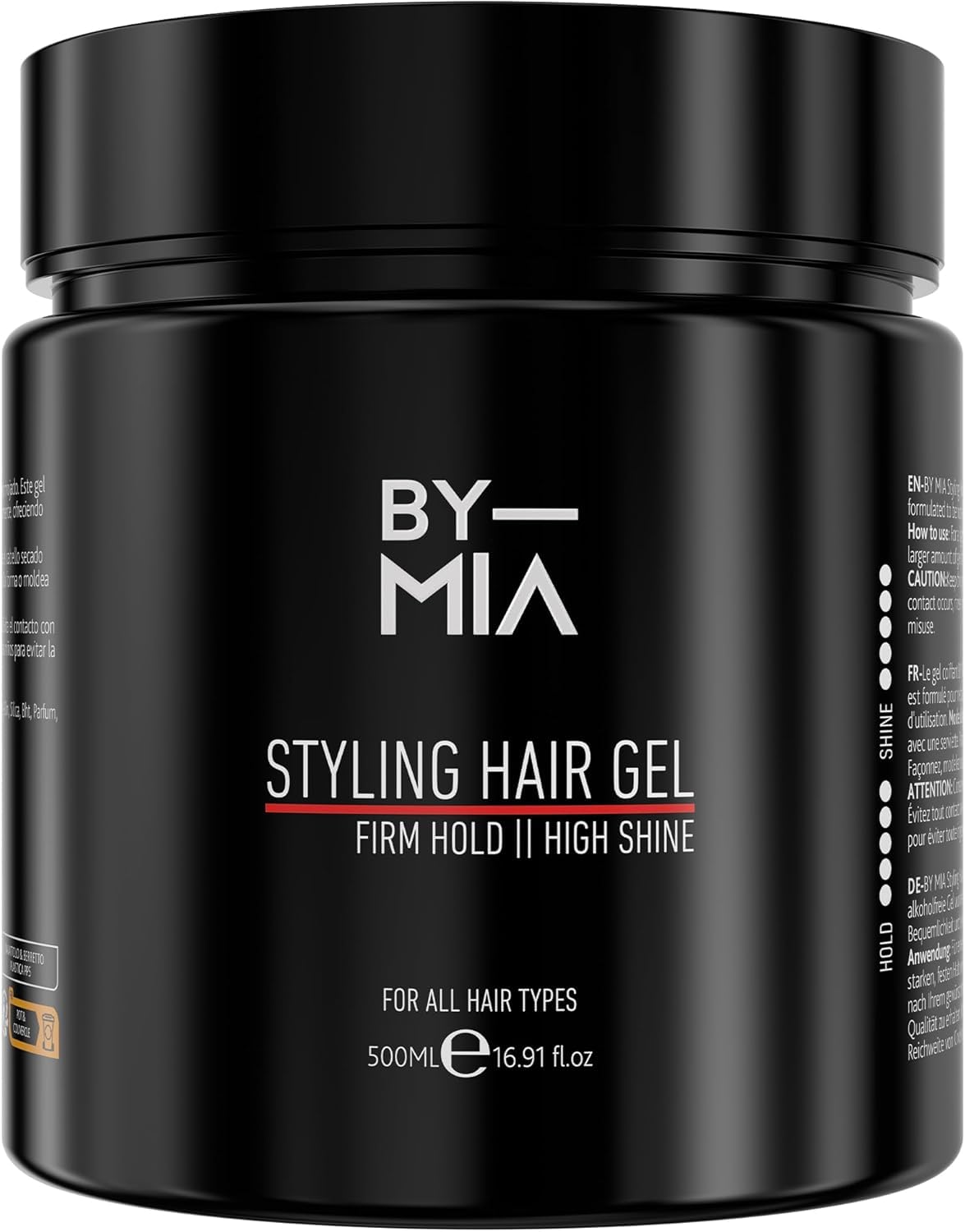 BY MIA Hair Styling Gel 500 ml | Firm Hold | High Shine | Wet Look Hair Gel for Men and Women