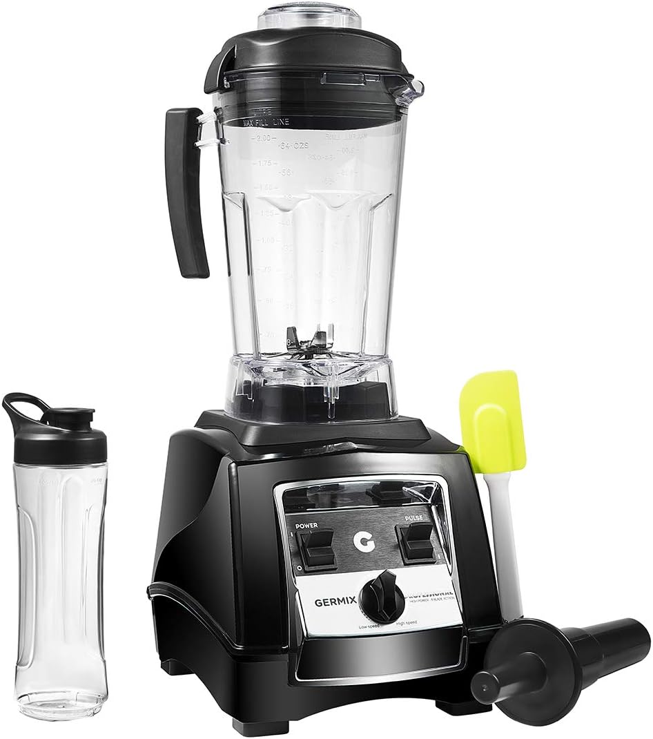 Blender, 64oz Countertop Blender for Shakes and Smoothies Making, 1800-Watt Base, Professional Electric Food Blender with 8 Blades & 10 Speeds & One Touch Cleaning, Germix