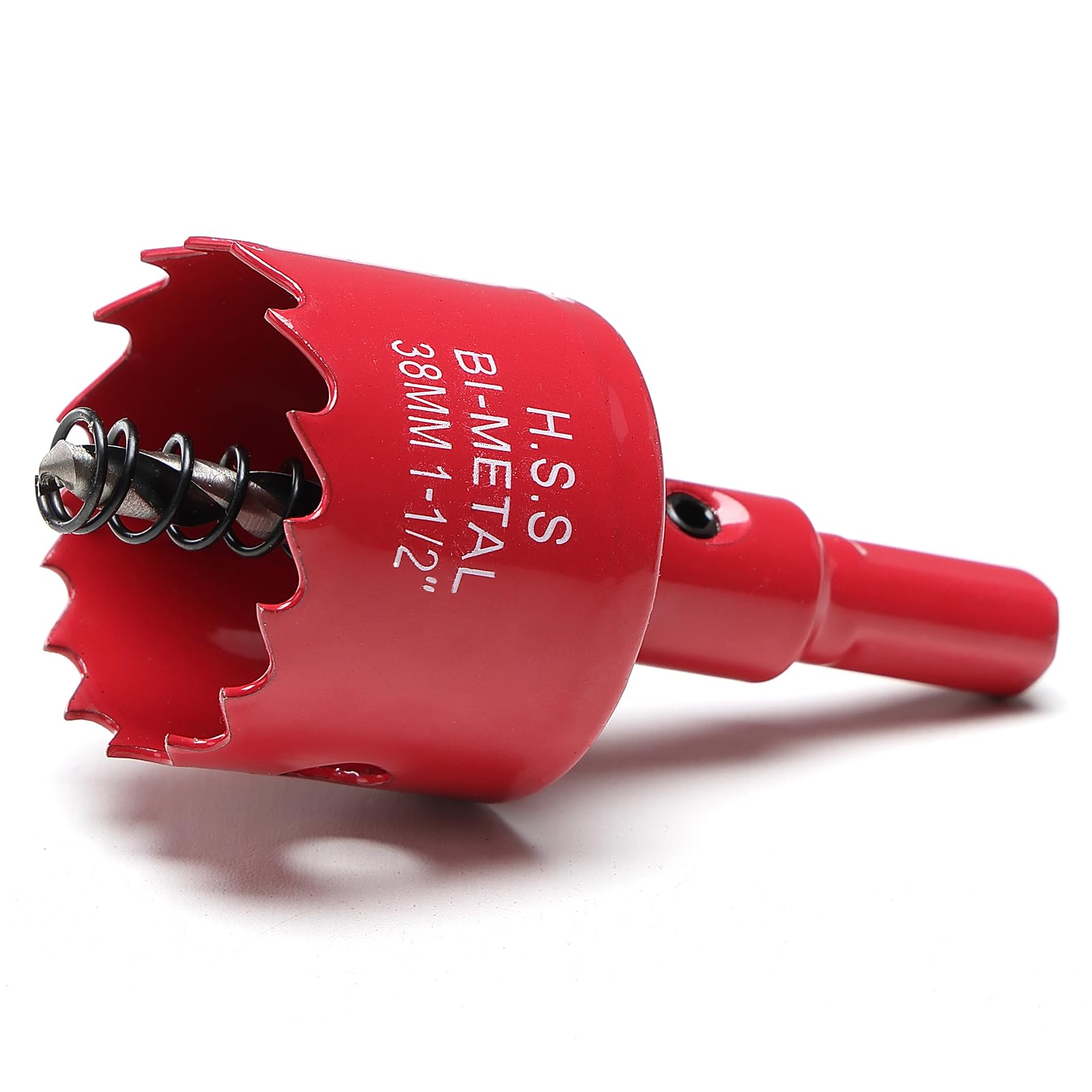 38mm Hole Saw, HSS Bi-Metal Hole Cutter with Drill Bit, Heavy Duty Hole Saw for Wood, Plastic, Drywall, Fiberglass, Red — image 1