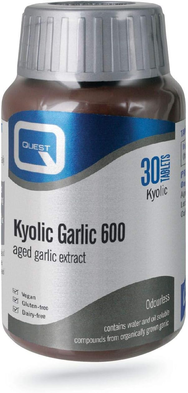 Quest, 30x Kyolic Garlic Tablets. High Strength 600mg Odourless Aged Garlic Extract for Heart Immune