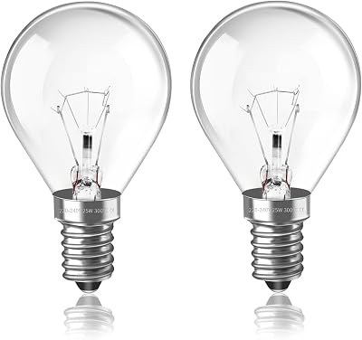 Caldarax E14 Wax Warmer Bulbs 25W Dimmable 2700K G45 SES 2 Pack
