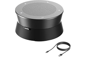 NEARITY A11 Conference Speaker and Microphone, 4 Mics USB Speakerphone with AI Noise Cancelling, 13ft Audio Pickup, Plug and Play Computer Speaker with Mic for Work/Online Conferencing/Home Office