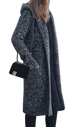 long black hooded cardigan womens