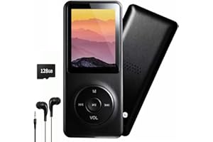 GEWDX 128GB MP3 Player with Bluetooth - Portable Music Player for Kids - with Built-in HD Speaker, Voice Recorder, HiFi Sound, E-Book (Included Earphones)