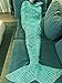 SZXKT Mermaid Tail Blanket For Kids Teens Adult Handmade Wave Mermaid Blankets Crochet Knitting Blanket Seasons Warm Soft Living Room Sleeping Bag 74''x35'' (Green)