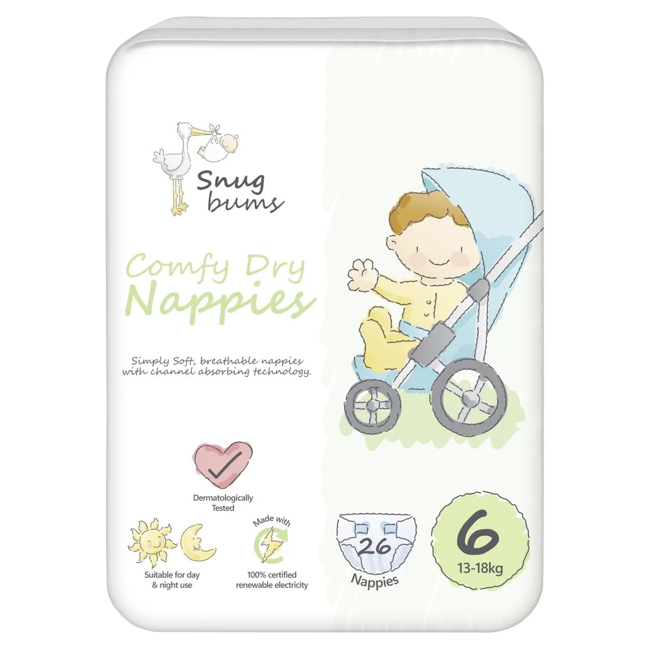 Snug Bums 26 Comfy Dry Nappies 6 13-18kg
