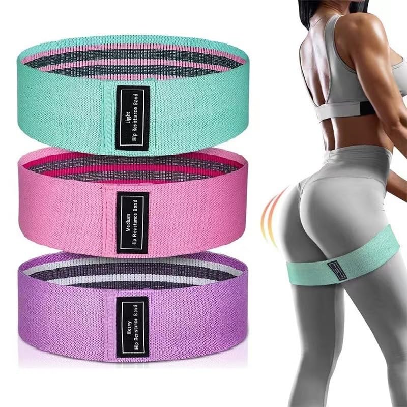 Photo 1 of Resistance Bands, Exercise Workout Bands for Women and Men, 3 Set of Stretch Bands for Booty Legs, Pilates Flexbands (3pcs)