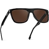 WearMe Pro WMP Eyewear - Men's Bold Flat-Top Square Sunglasses, Polarized Lenses, 100% UV Protection, Lightweight & Durable