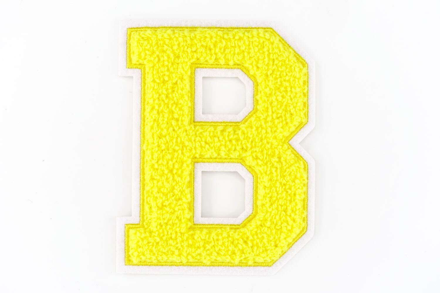Nähgedöns.de Terry Cloth Letter A-Z Yellow/White 9.5 cm High Varsity Letter b