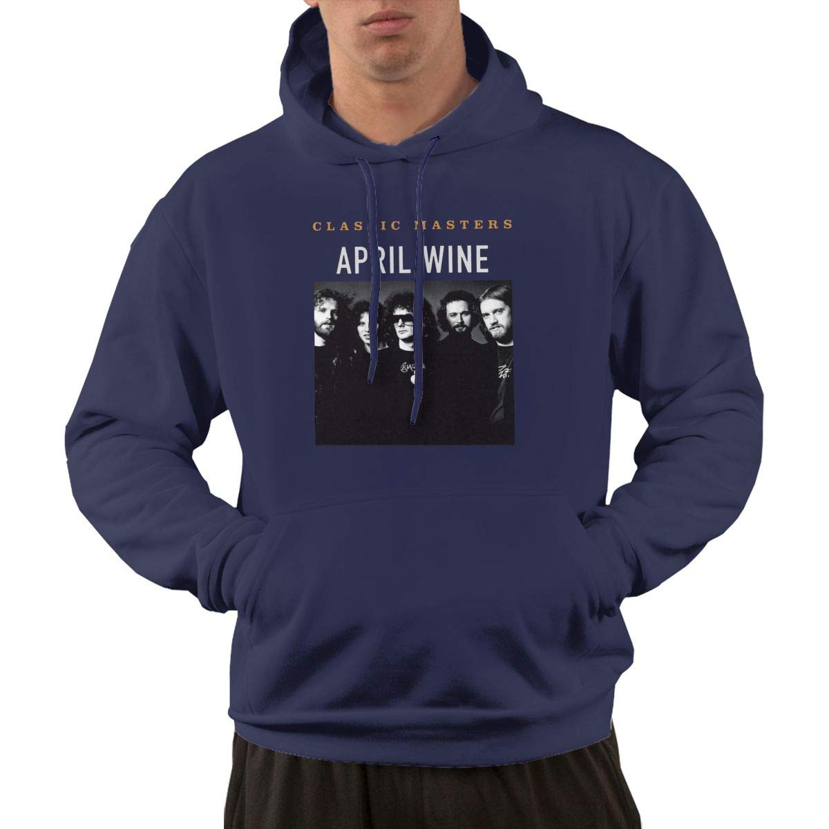  S Pullover Casual Navy Print April Wine Classic Masters Hooded Shirts With Pocket 3