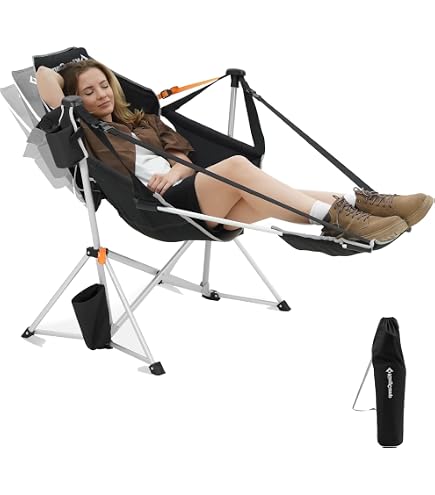 Authentic Camouflage Hammock Style Camping Chair - Lightweight Portable Hunting Seat With Storage Pocket, Hangs From Trees - Large