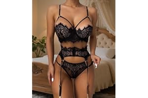 Women Lace Lingerie Corset and Panty Outfits Garter Sexy Chemises