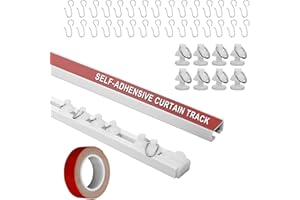 Self Adhesive Curtain Track (9.8 FT/3 M)- No Drill,Screws Needed,Curtain Rail for Smooth Ceiling, Wall & Windows,Space&Room D