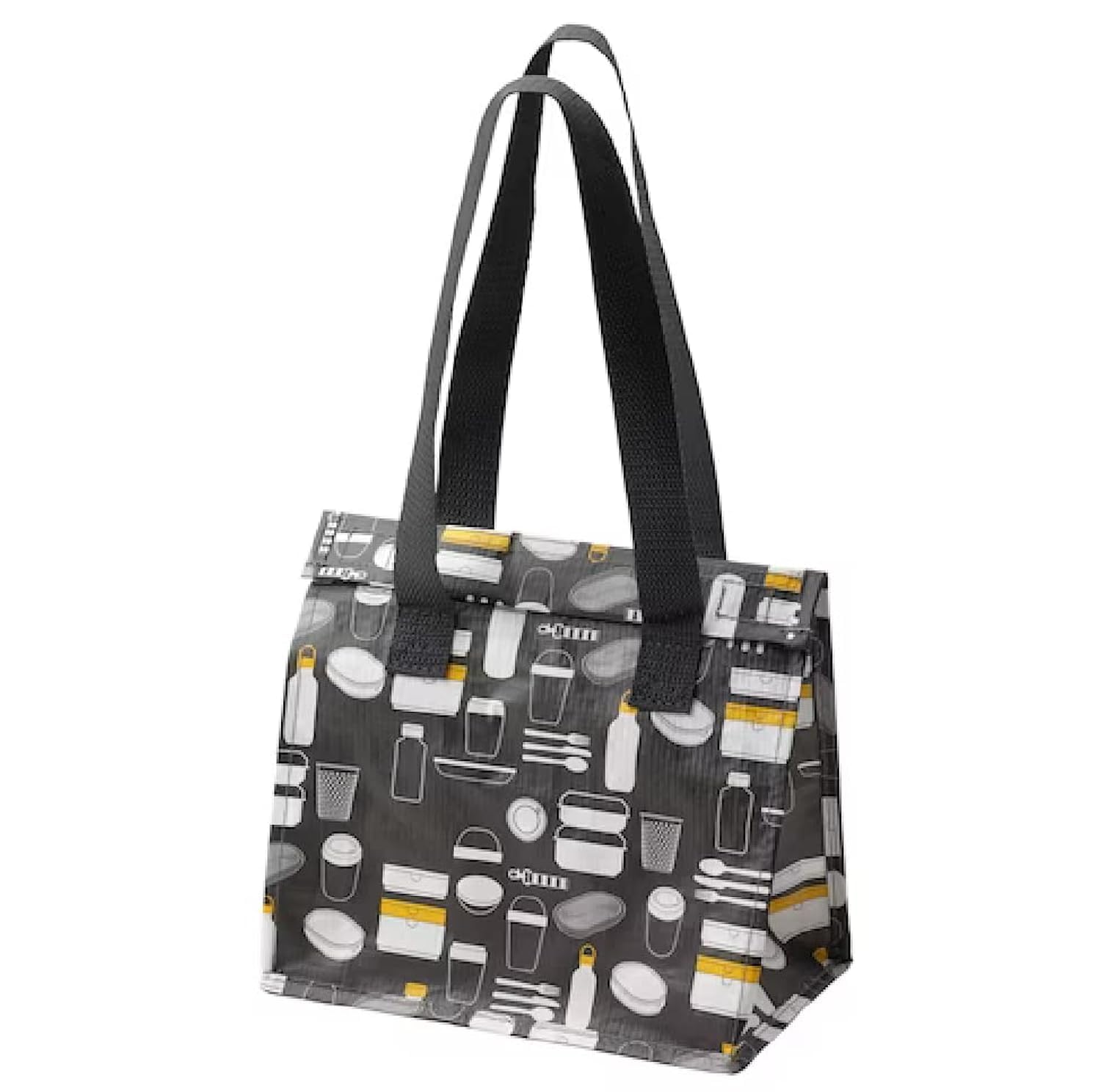 I-K-E-A FLADDRIG Lunch Storage Bag Patterned Grey Polypropylene 25x16x27 cm + 1 Free Shoe Bag