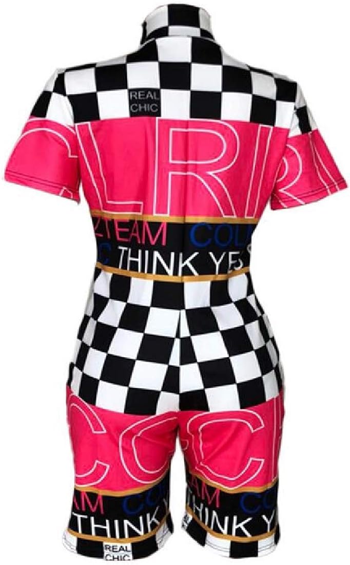 Women KLJR Women Biker Letters Print Basic Bodycon Zip-Up ...
