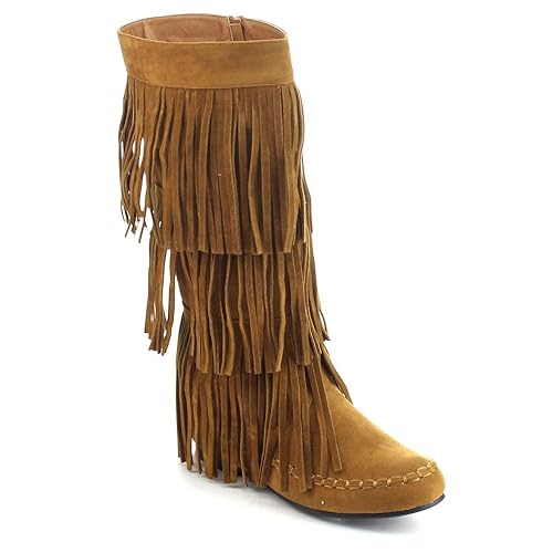 Tan Fringe Boots