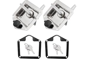Zreneyfex 2 Pack Trailer Door Latch T-Handle Lock Latch Stainless Steel with Gasket and Keys for RV Camper Truck Toolbox