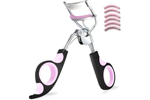 Eye Lash Curler with 6PCS Extra Replacement Pads, Whalrace Superior Curling Effect Eyelash Curler, Cozy to Grip and Use, Valentines Day Gifts for Her