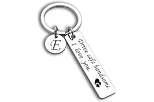 OUMILAN Drive Safe Keychain 26 Letters Keychain Gifts for Boyfriend Couple Husband Dad Birthday Valentines Day Gifts