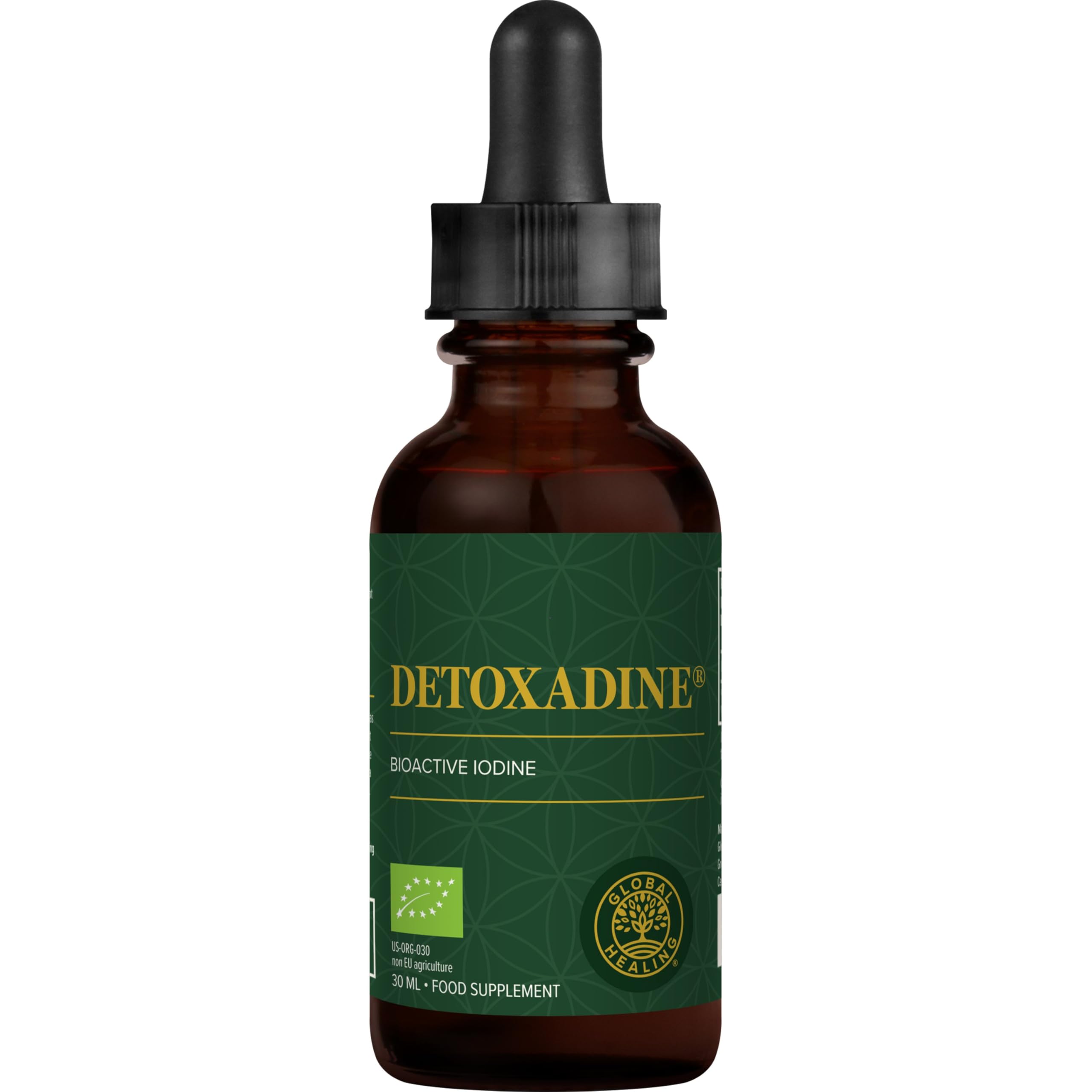 Global Healing Detoxadine - Organic Bioactive Nascent Iodine Liquid Supplement Drops Solution - More Absorbable Than Potassium Iodide Tablets - 30ml Tincture