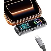 TWOPAN Magnetic Portable iPhone SSD for ProRes 4K 60fps Video Recording, 1TB External Super Storage for iPhone 17/16 Pro/Pro Max,iMac/MacBook, LCD Display, USB-C PD 3.0 Port, Built-in Cooling Fan