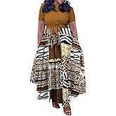 BFFBABY Plus Size Dress A Line Dresses for Women Summer Long Dresses with Sleeve Casual Belted