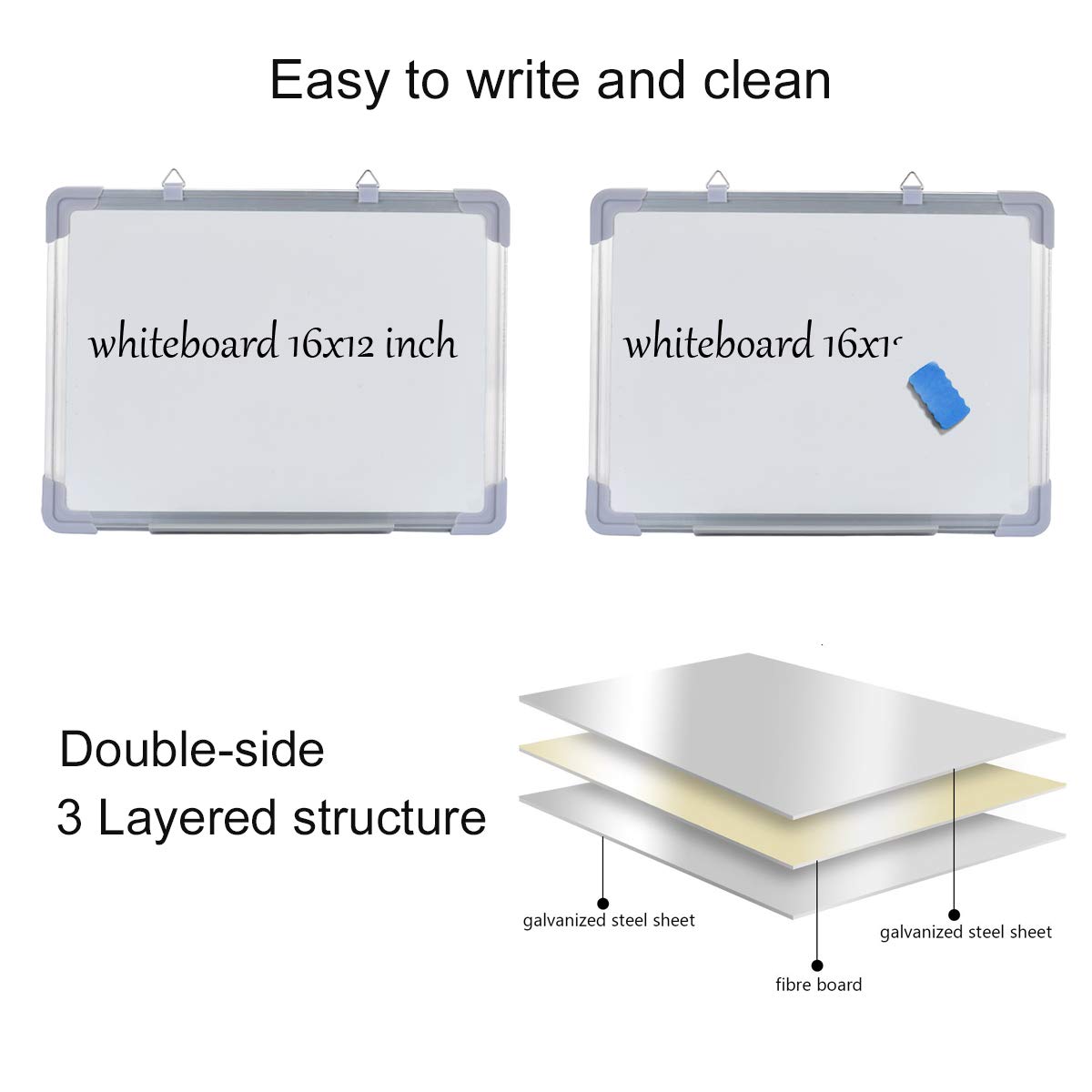 Small Dry Erase White Board, Yushoo 16\