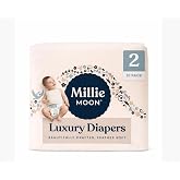 Millie Moon Luxury Disposable Baby Diapers Size 2 I 31 Count i, Ultra Soft Comfort, Absorbent Core for Day &amp; Night Use, Wetness Indicator, Gentle Materials, Secure Fit