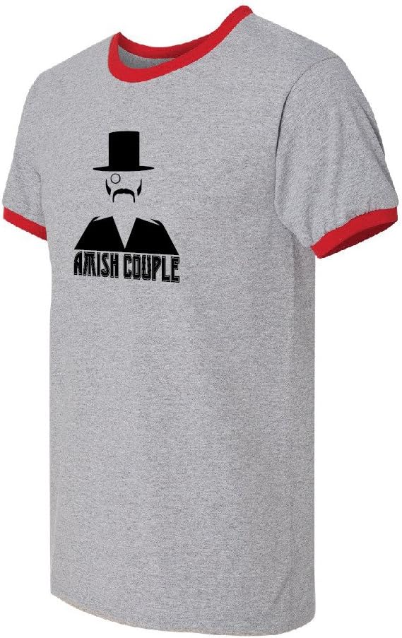 Amish Couple On Porch Swing Men's DryBlend Ringer T-Shirt