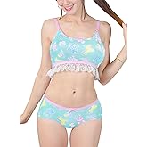 Littleforbig Silky Lacy Trim Women Nightwear Strap Sleepwear Cami Top Shorts Lingerie Baby Parade Bralette Set