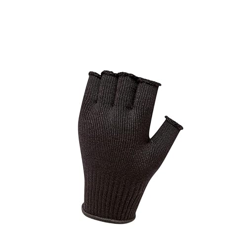SEALSKINZ Unisex Merino Fingerless Glove Liner, Black, in Oman
