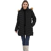 CorBuyit Women's Winter Puffer Jacket with Detachable Hood, (S-3XL), Long Waterproof Warm Parka Coat