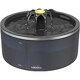 Cat Water Fountain with Dual Filtration System, 2.5L/84oz Pet Water Fountain for Cats Inside, Cat Fountain for Drinking with Ultra Quiet Pump(≤20dB)& LED Blue Light - for Pets Small Animals(2Filters)