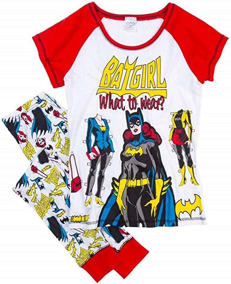 Lora DoraWomens Character Pyjamas Pjs Batgirl What to Wear White/Black UK 16-18