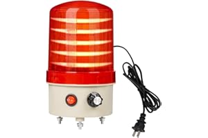 Industrial LED Rotating Warning Light, AC110V Beacon Strobe for Public Emergency Alarms, Siren Light with Volume Adjustment a