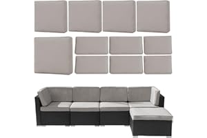 Nevsokio 11 Pcs Outdoor Patio Cushion Cover Replacement, Waterproof Patio Cushion Covers, Outdoor Furniture Cushion Covers Se