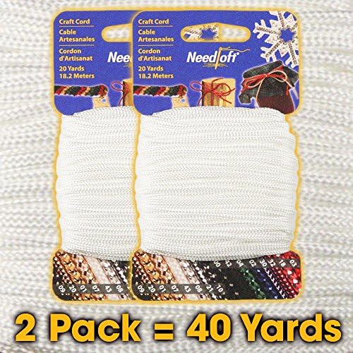 #43 Solid White - Needloft Craft Cord 2 Pack 40 Yards (2x20yds)