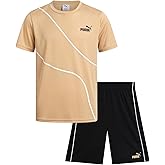 PUMA Boys Active Shorts Set - 2 Piece Dry Fit T-Shirt and Performance Gym Shorts - Activewear Clothing Set for Boys (4-16)