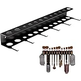 Vakonyx Wall Mount Brush Holder &amp; Tool Hanger Rack for Garage, Detailing Organizer with Mounting Hardware - Holds 12 Brushes + Hooks for Towels &amp; Tools​
