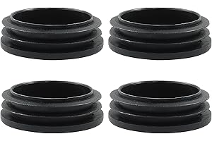 Bonsicoky 4 Pack 2 Inch (50mm) Round Plastic Hole Plugs, Black Pipe Tubing End Cap for Round Metal Tube