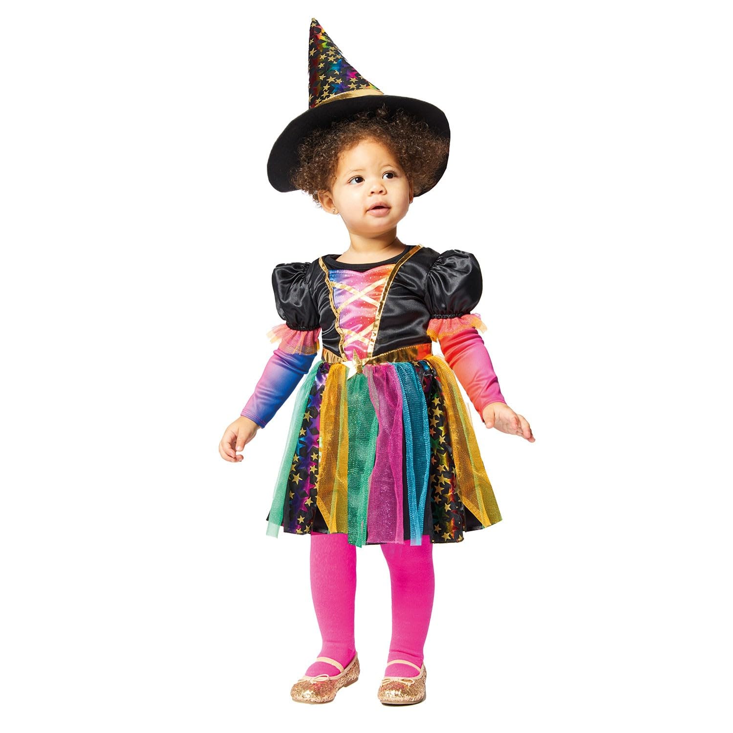 Amscan 9914797 Childs Rainbow Shine Witch Fancy Dress Halloween Costume Toddlers Girls Outfit (3-6 Months)