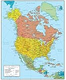 Swiftmaps North America Wall Map GeoPolitical Edition (18x22 Paper)