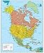 North America Wall Map GeoPolitical Edition by Swiftmaps (18x22 Paper)