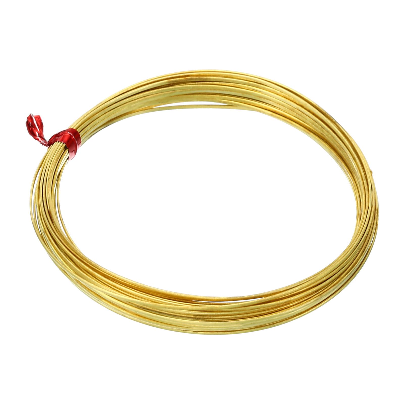 PATIKIL Half Hard Brass Wire, 1Pcs 20Gauge/0.8x0.4mm Diameter 6m/19.68ft Craft Wire for Jewelry Making Beading Garden Plants